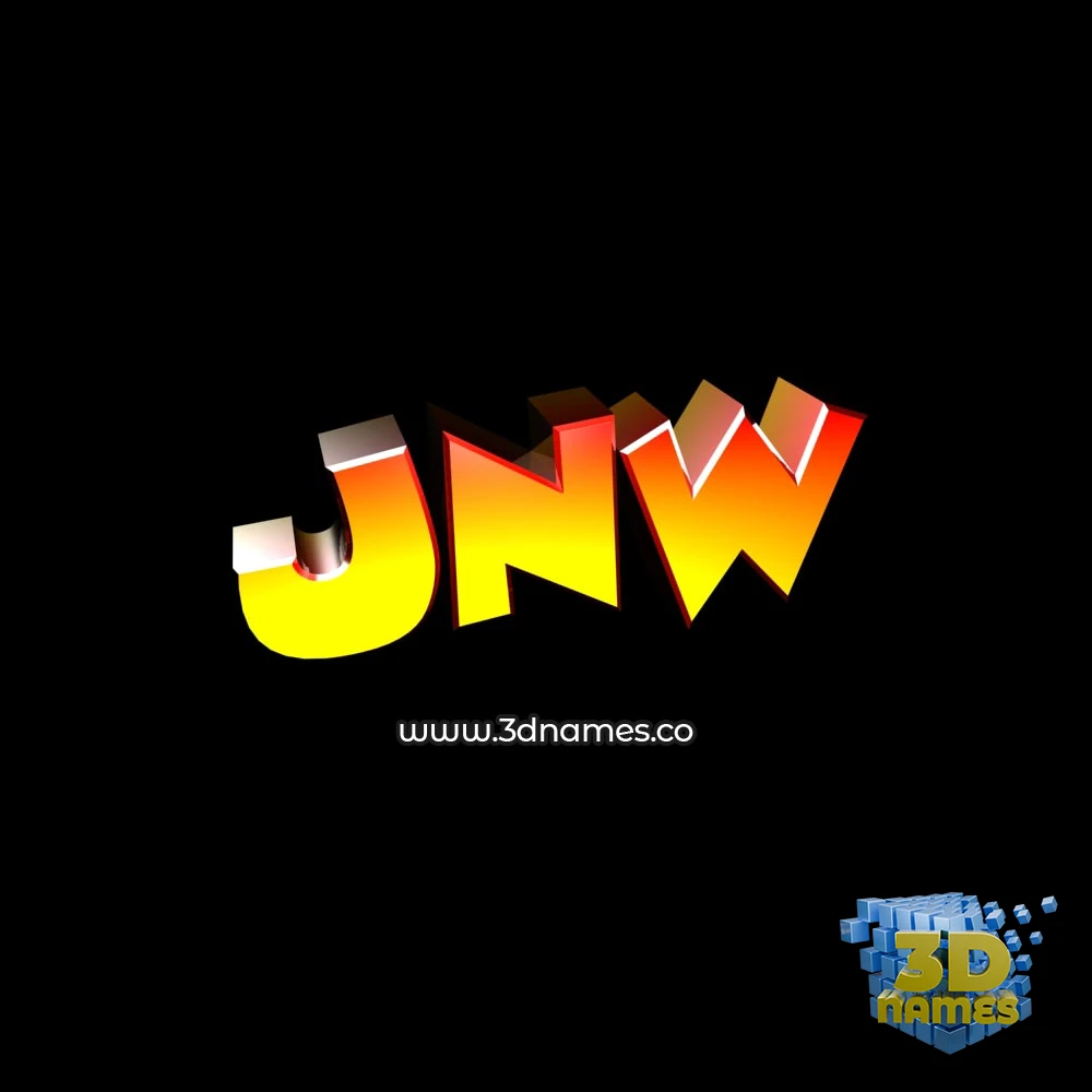 jnw in Black Background style - 3D name wallpaper