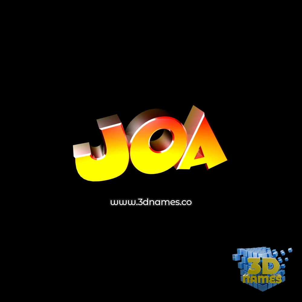joa in Black Background style - 3D name wallpaper