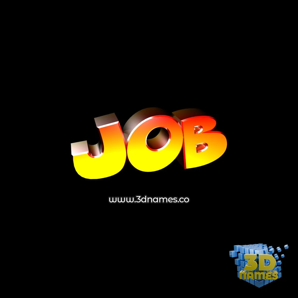 job in Black Background style - 3D name wallpaper