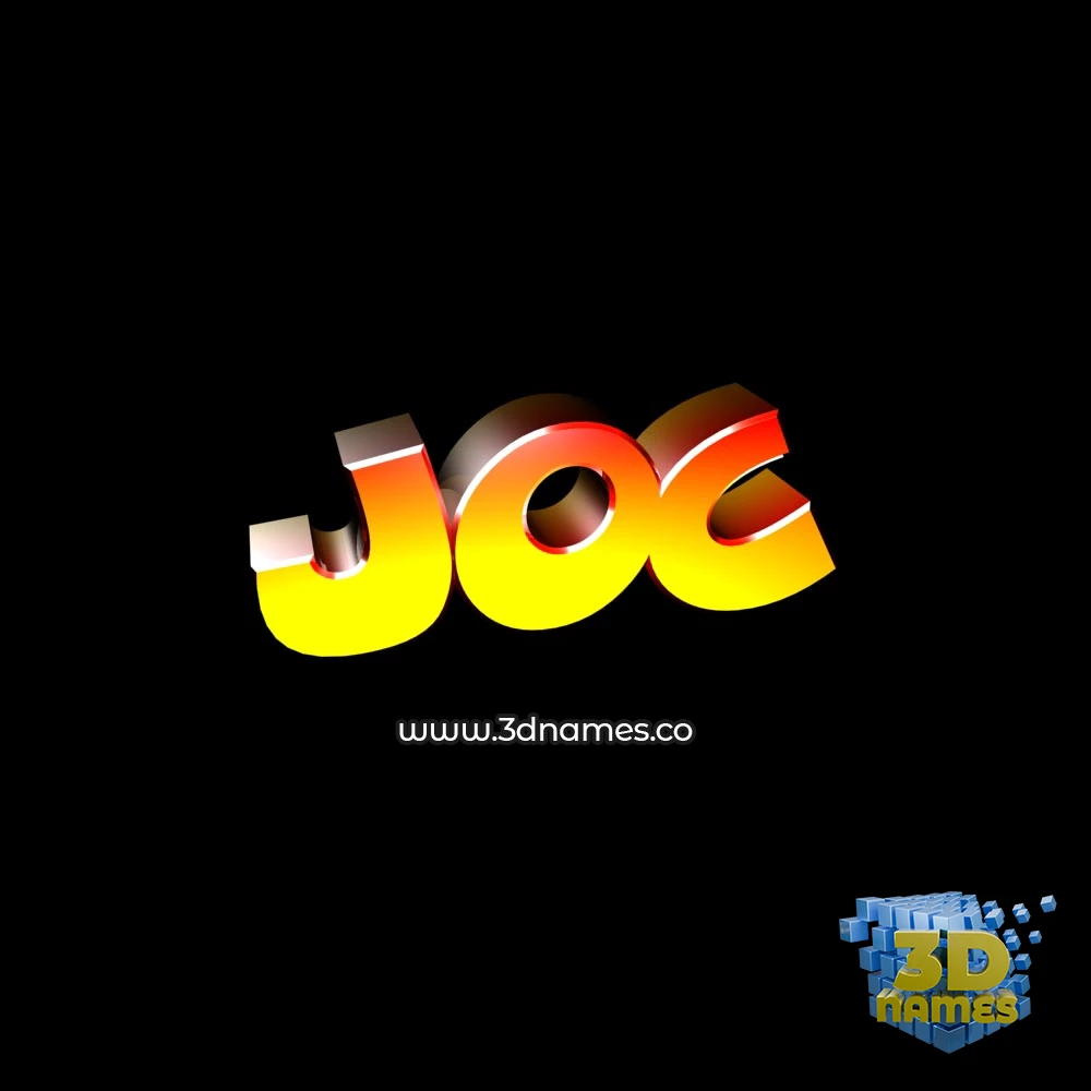 joc in Black Background style - 3D name wallpaper