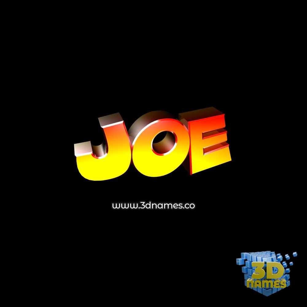 joe in Black Background style - 3D name wallpaper