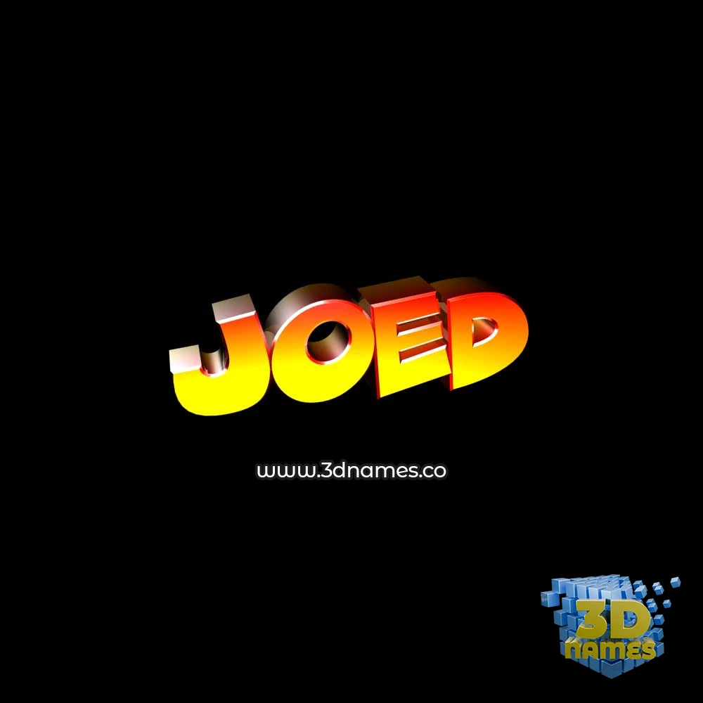 joed in Black Background style - 3D name wallpaper