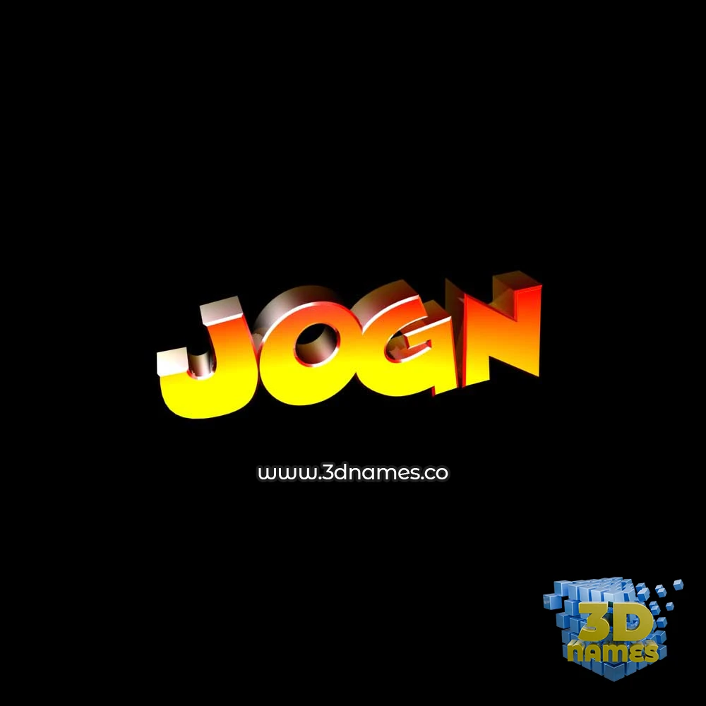 jogn in Black Background style - 3D name wallpaper