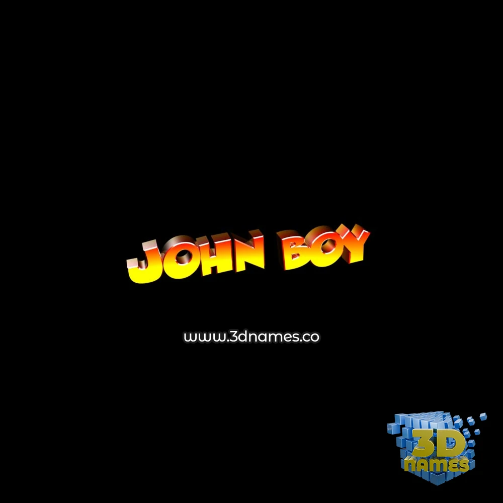 john boy in Black Background style - 3D name wallpaper