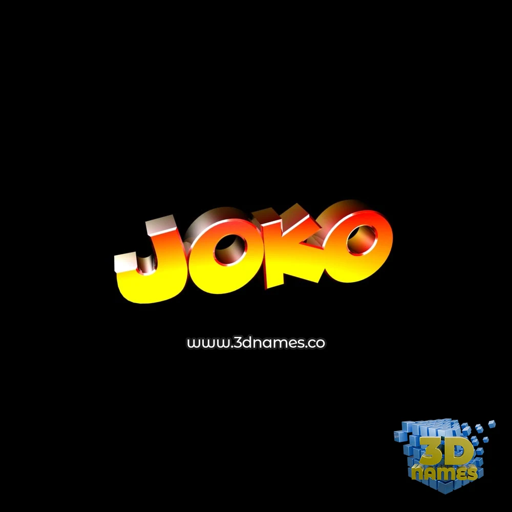 joko in Black Background style - 3D name wallpaper