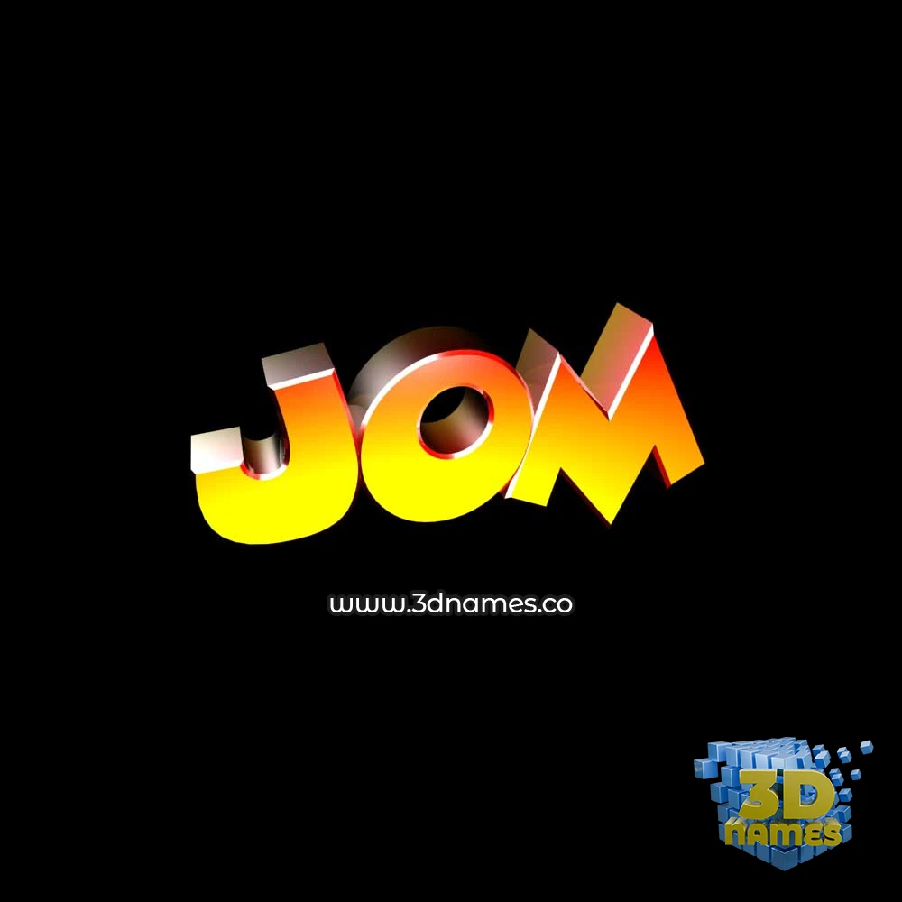 jom in Black Background style - 3D name wallpaper