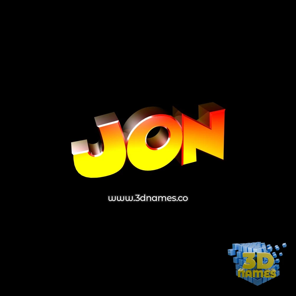 jon in Black Background style - 3D name wallpaper