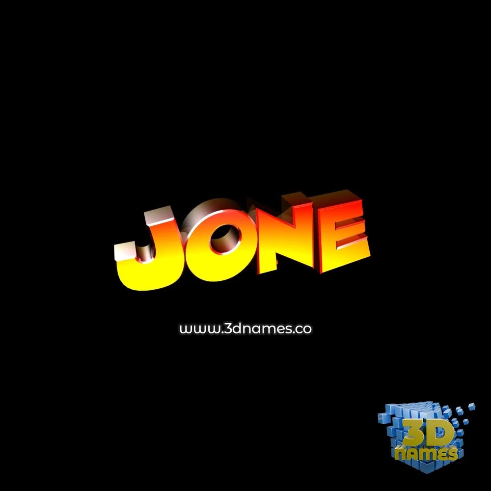 jone in Black Background style - 3D name wallpaper