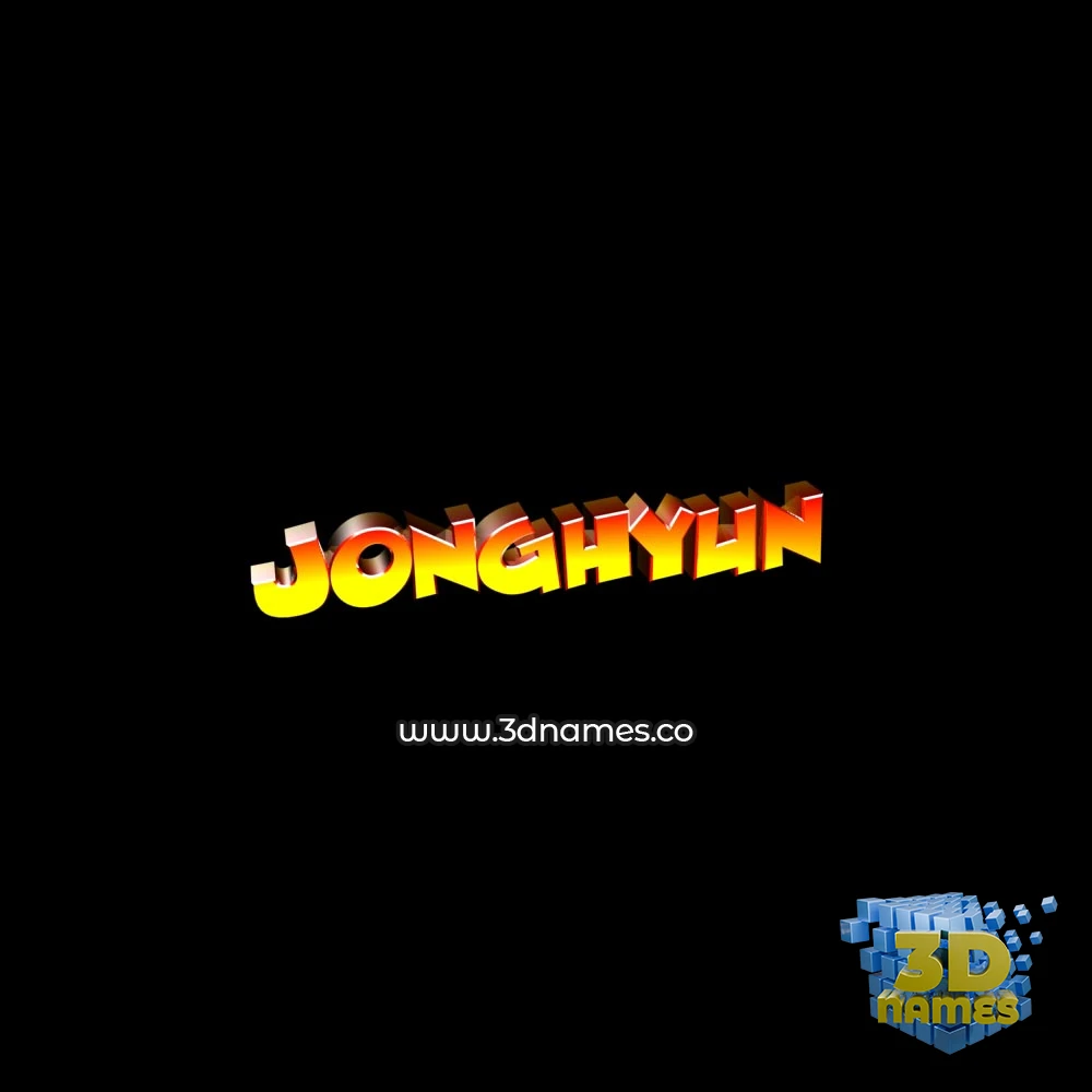 jonghyun in Black Background style - 3D name wallpaper