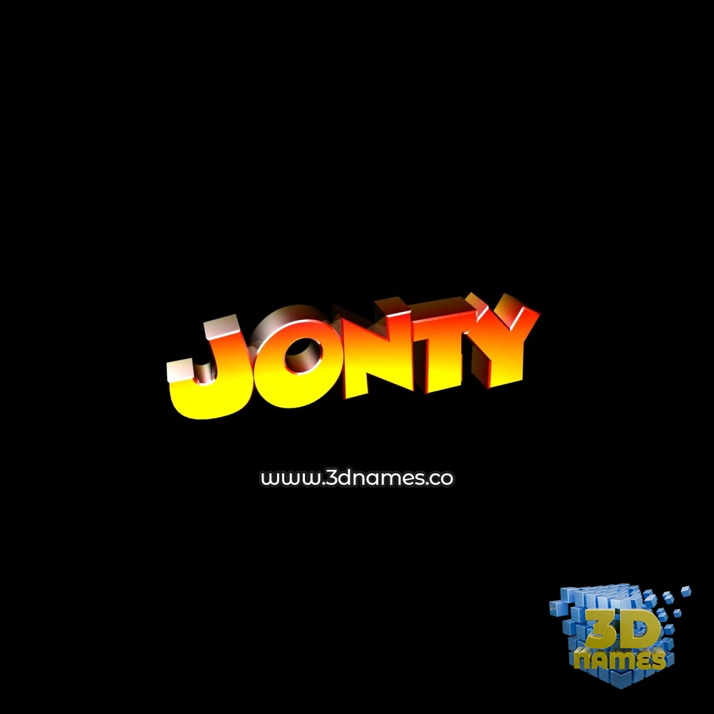 jonty in Black Background style - 3D name wallpaper