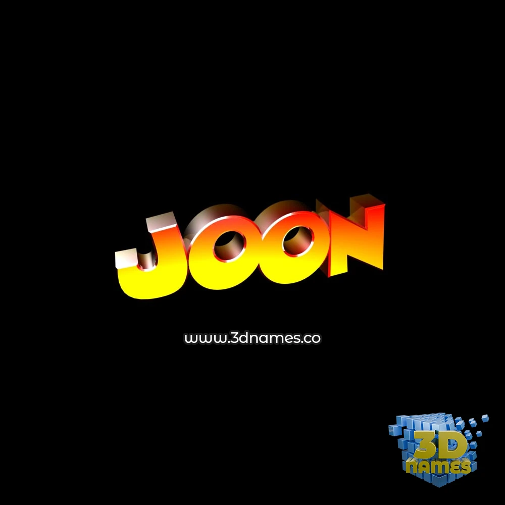 joon in Black Background style - 3D name wallpaper