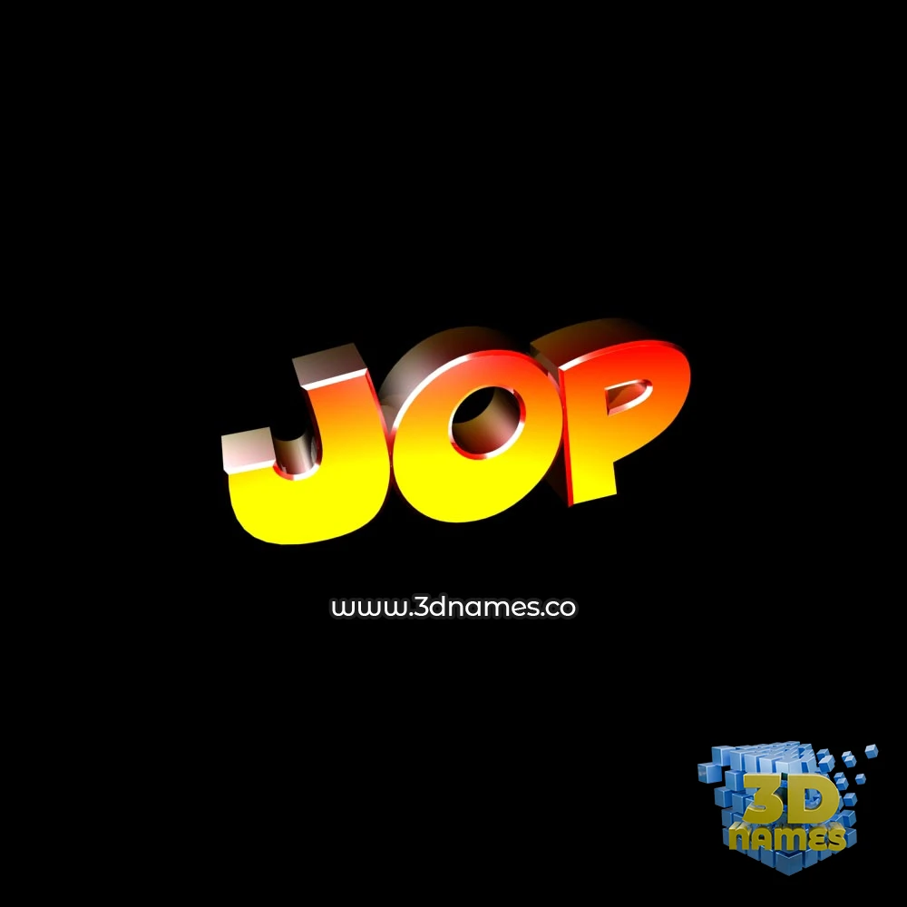 jop in Black Background style - 3D name wallpaper