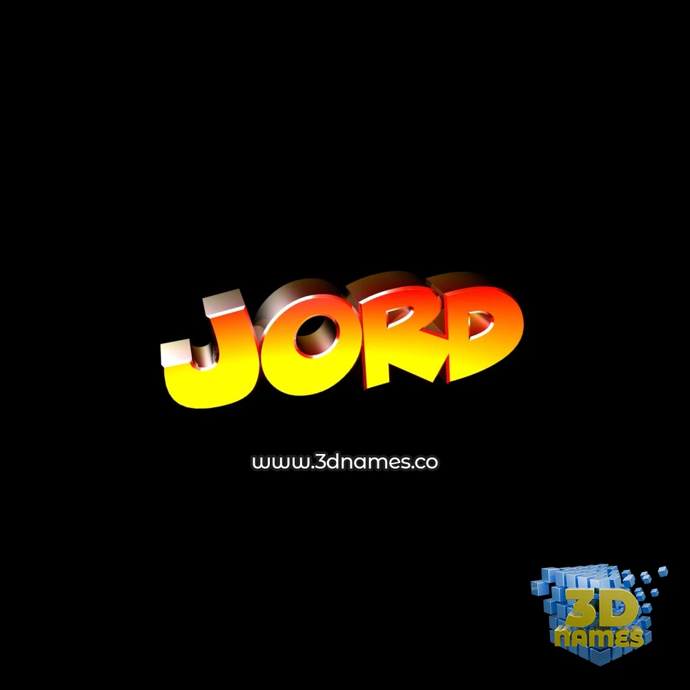 jord in Black Background style - 3D name wallpaper