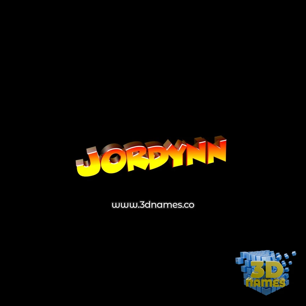 jordynn in Black Background style - 3D name wallpaper