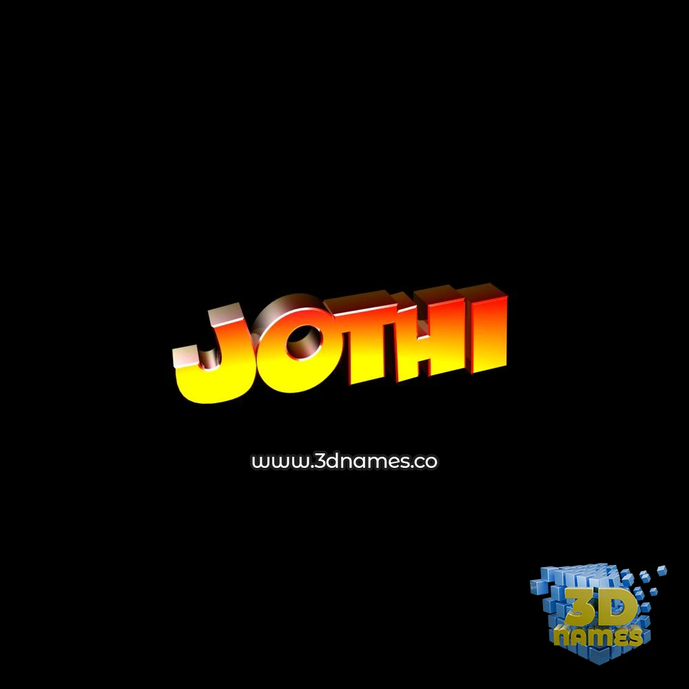 jothi in Black Background style - 3D name wallpaper