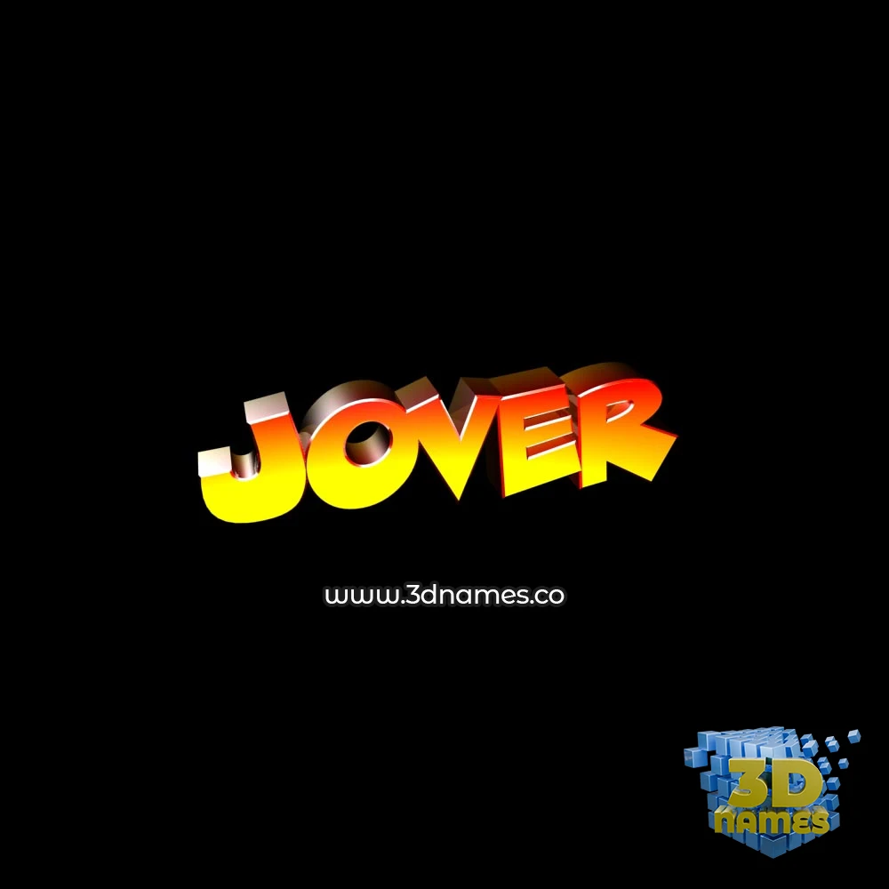jover in Black Background style - 3D name wallpaper