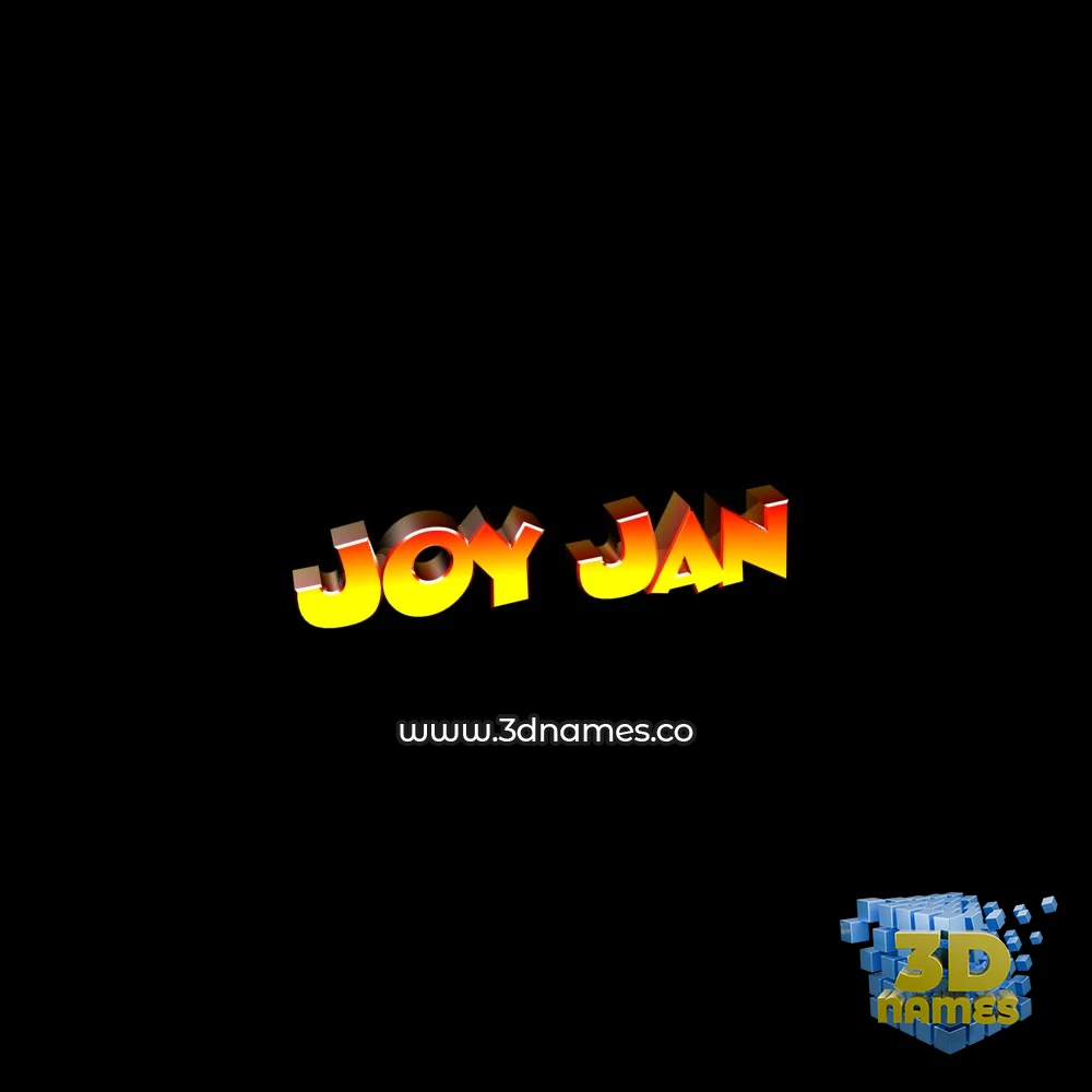 joy jan in Black Background style - 3D name wallpaper