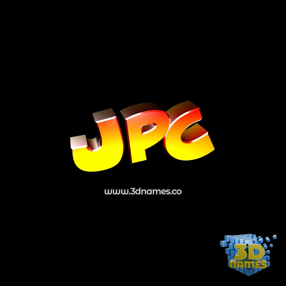 jpc in Black Background style - 3D name wallpaper