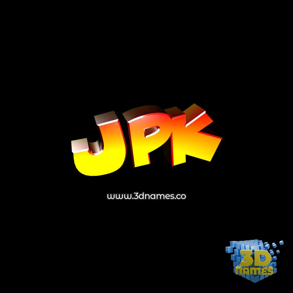 jpk in Black Background style - 3D name wallpaper