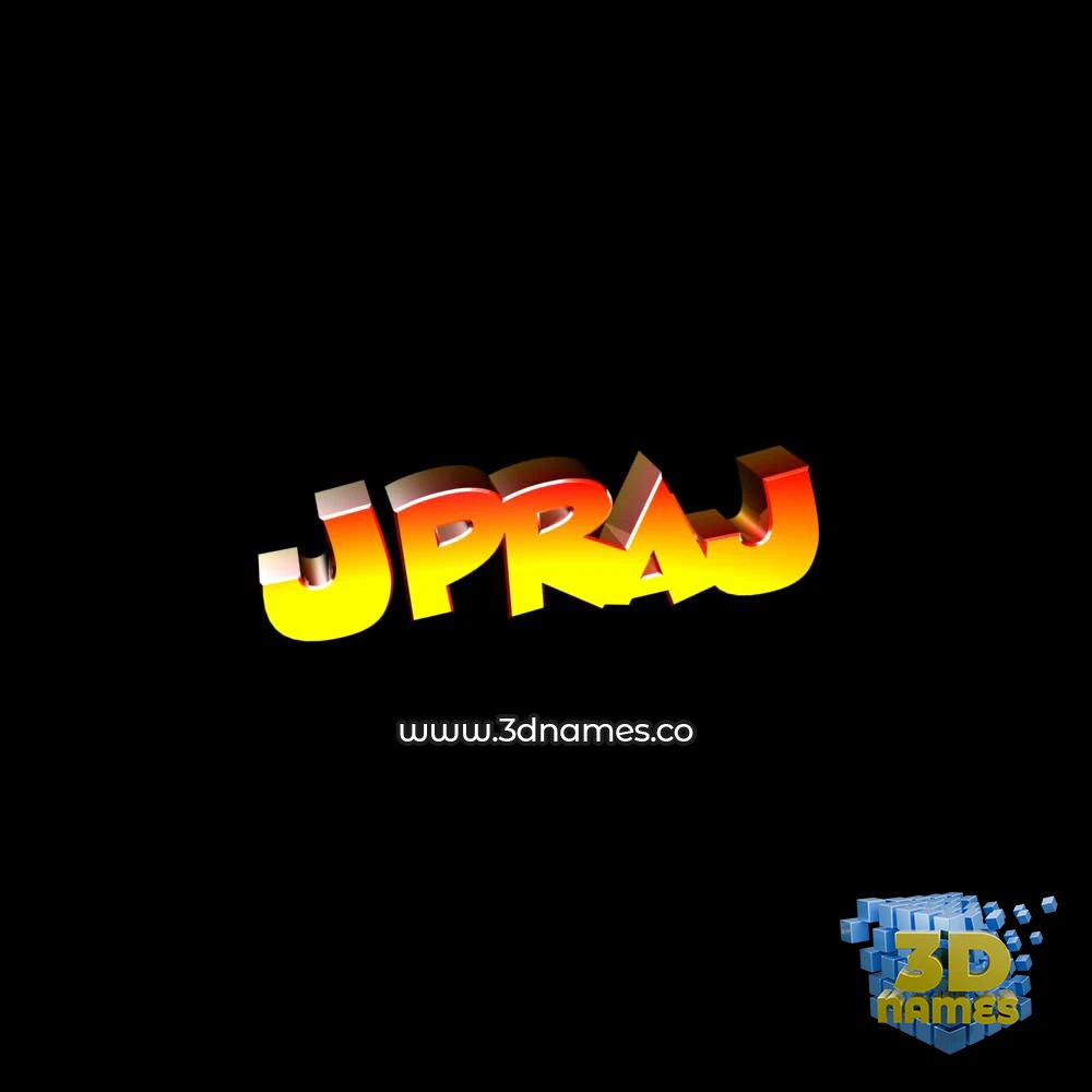 jpraj in Black Background style - 3D name wallpaper