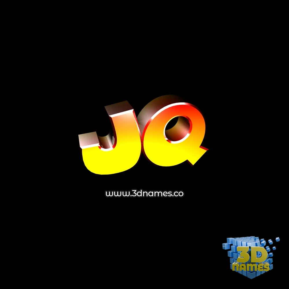 jq in Black Background style - 3D name wallpaper