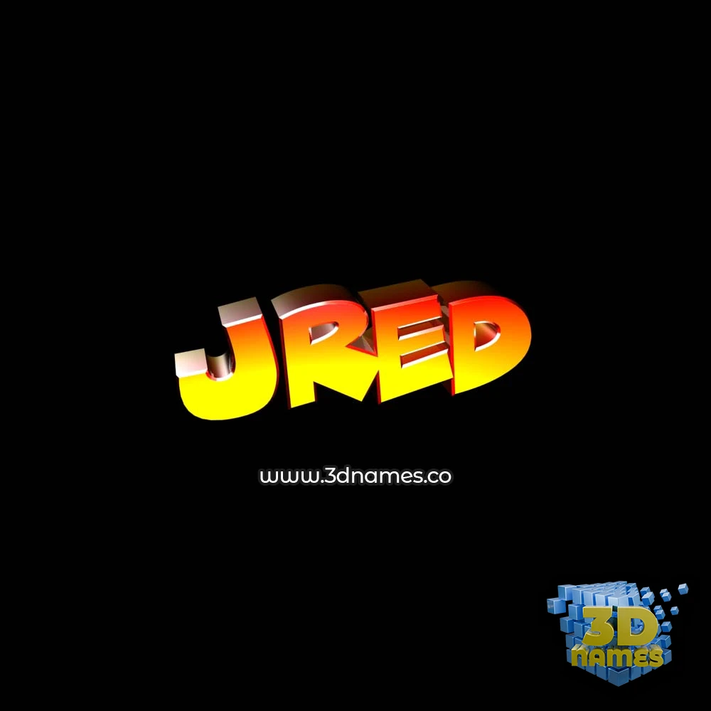 jred in Black Background style - 3D name wallpaper