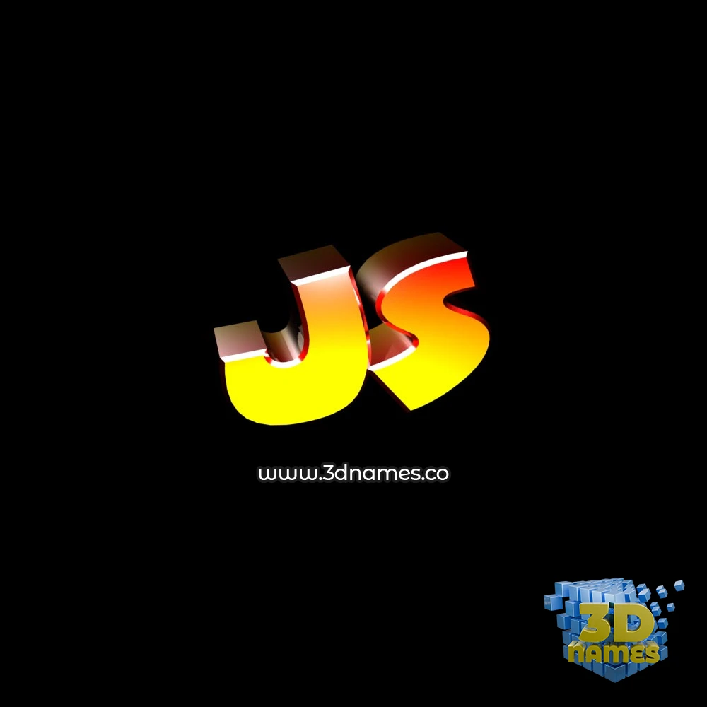js in Black Background style - 3D name wallpaper