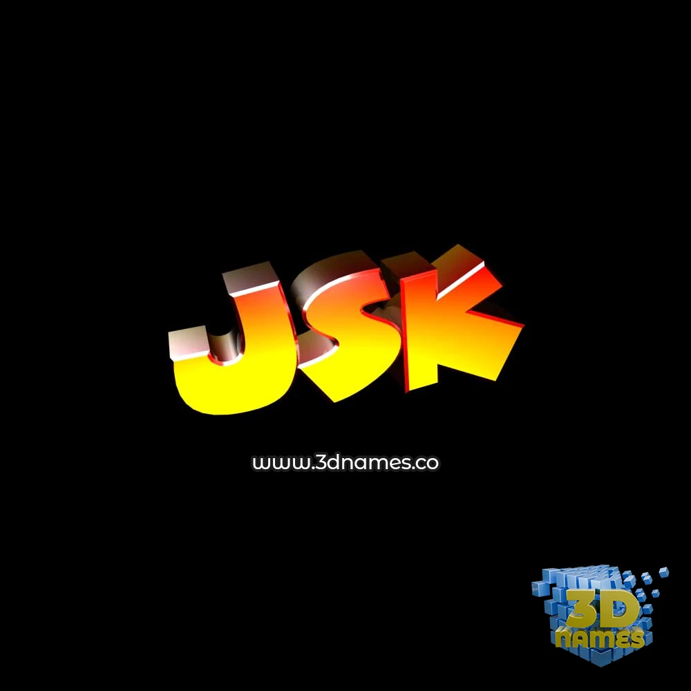 jsk in Black Background style - 3D name wallpaper