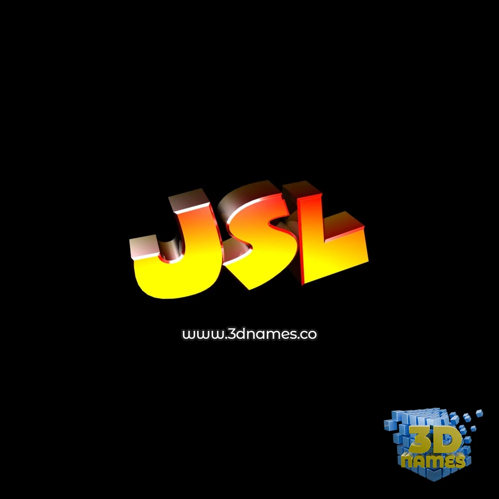 jsl in Black Background style - 3D name wallpaper