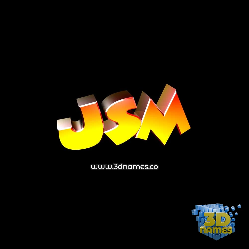 jsm in Black Background style - 3D name wallpaper