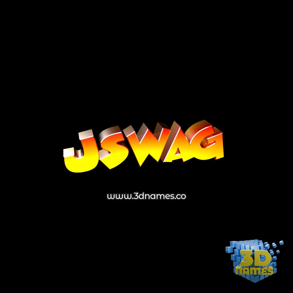 jswag in Black Background style - 3D name wallpaper