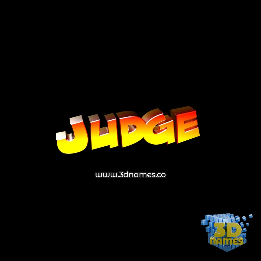 judge in Black Background style - 3D name wallpaper
