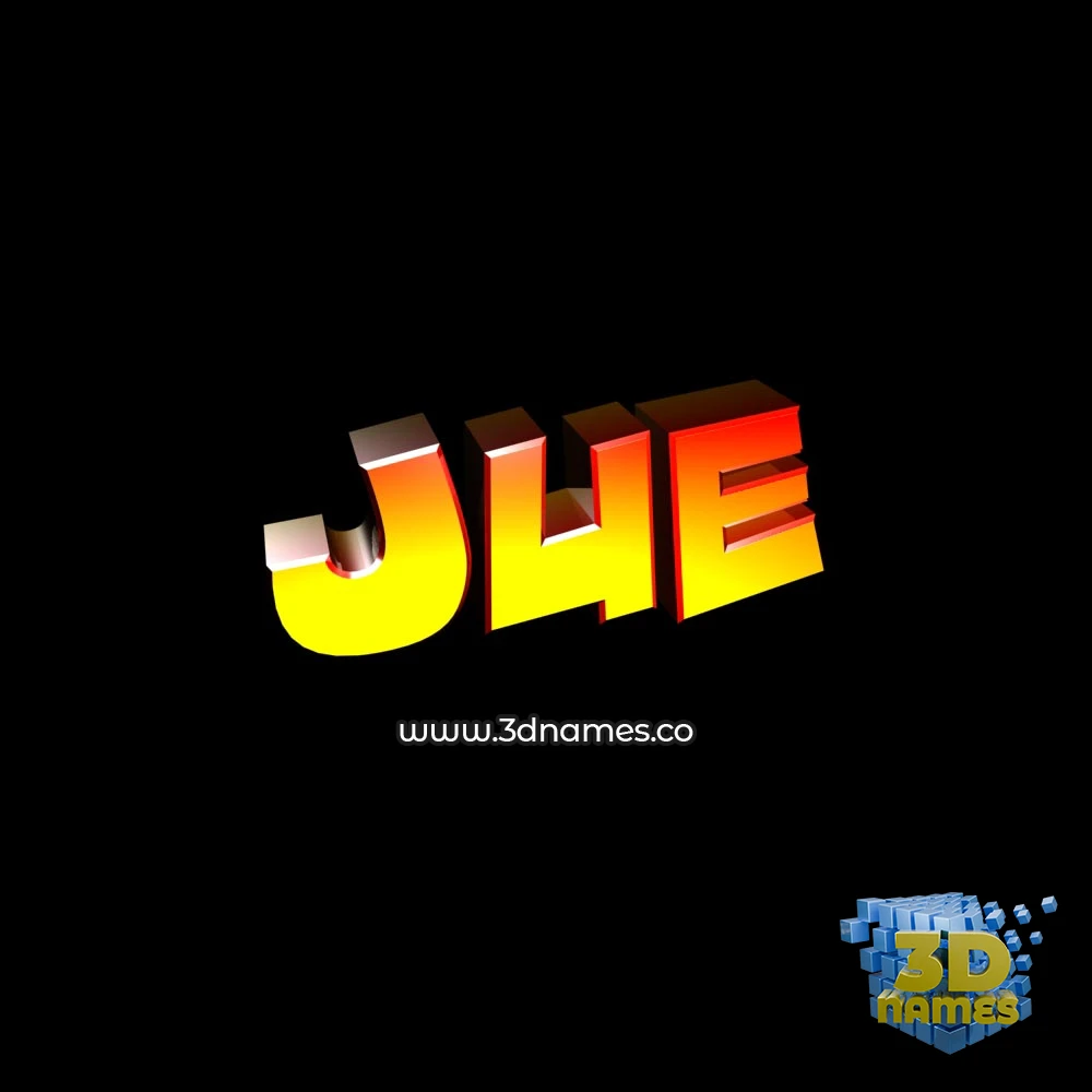 jue in Black Background style - 3D name wallpaper