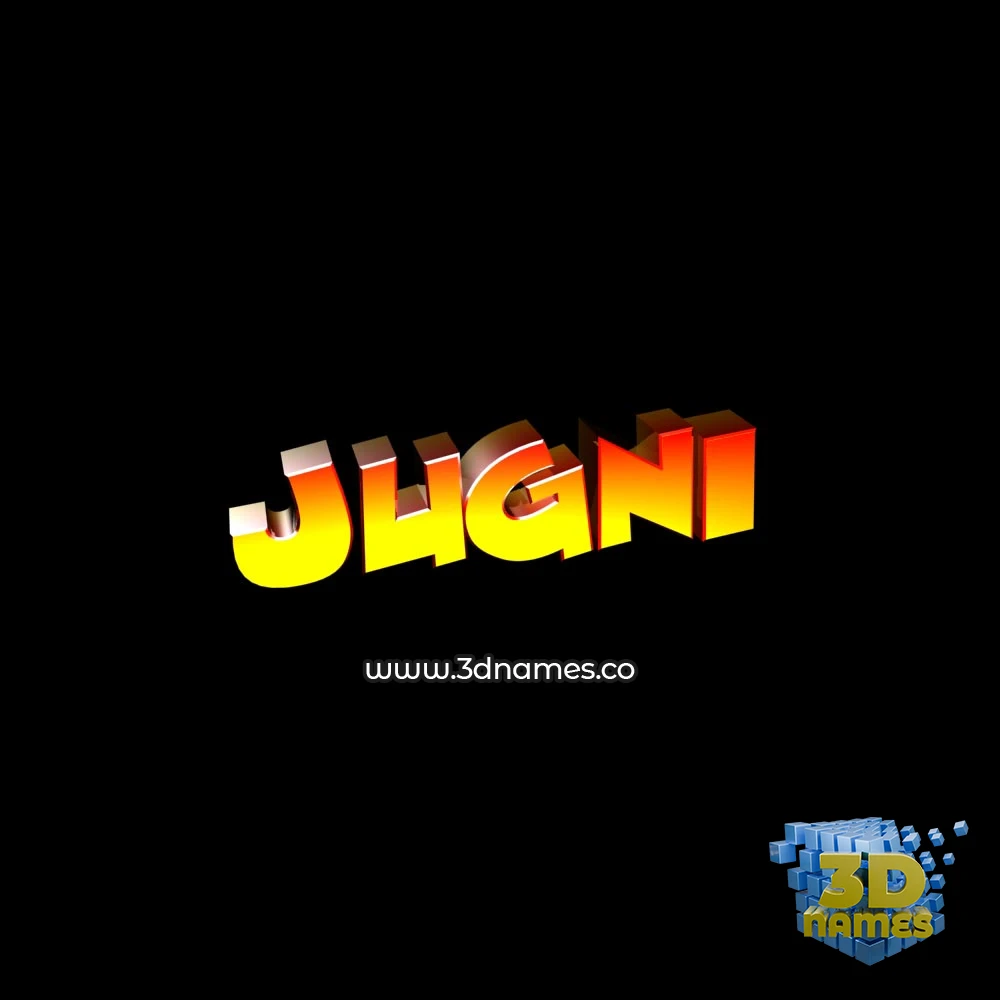 jugni in Black Background style - 3D name wallpaper