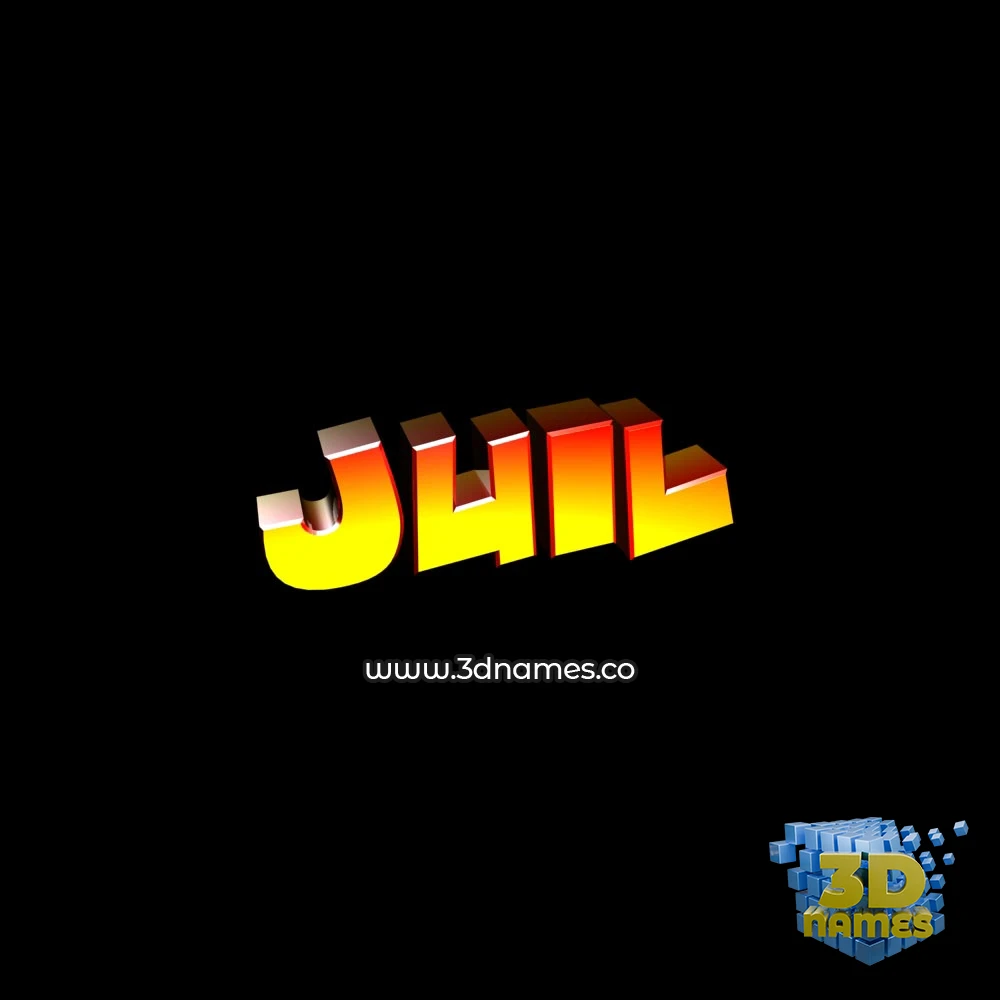 juil in Black Background style - 3D name wallpaper
