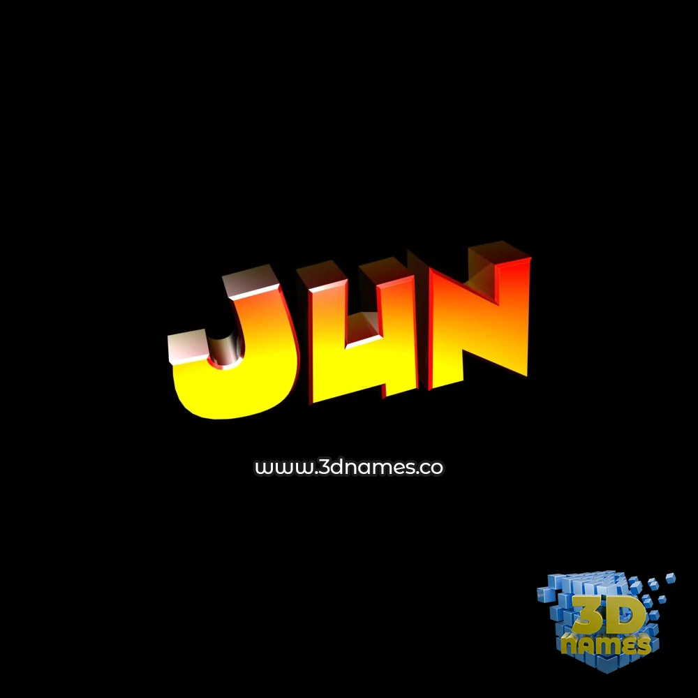 jun in Black Background style - 3D name wallpaper