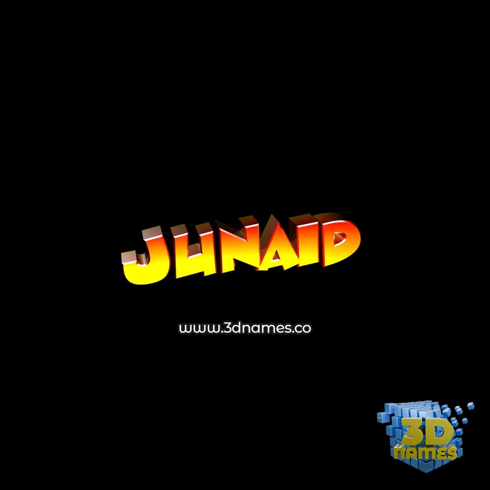 junaid in Black Background style - 3D name wallpaper