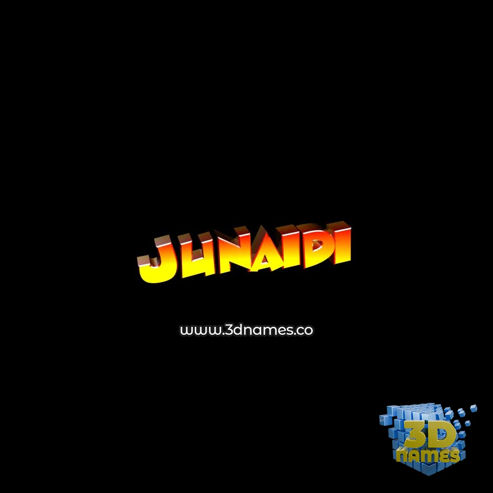 junaidi in Black Background style - 3D name wallpaper