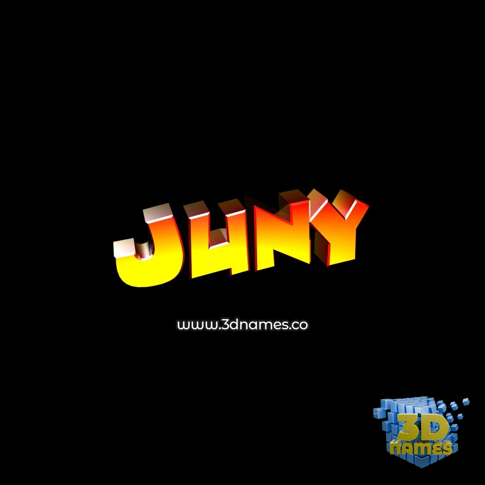 juny in Black Background style - 3D name wallpaper