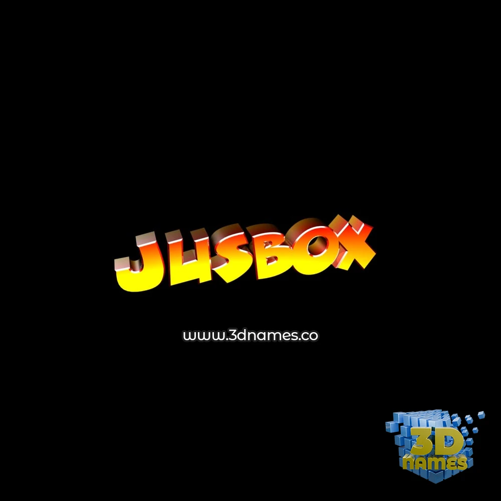 jusbox in Black Background style - 3D name wallpaper