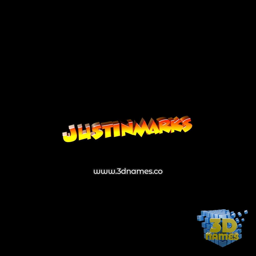 justinmarks in Black Background style - 3D name wallpaper