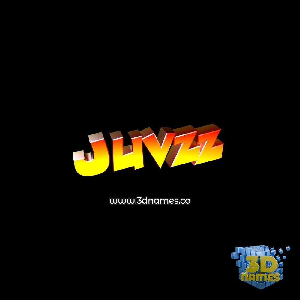 juvzz in Black Background style - 3D name wallpaper