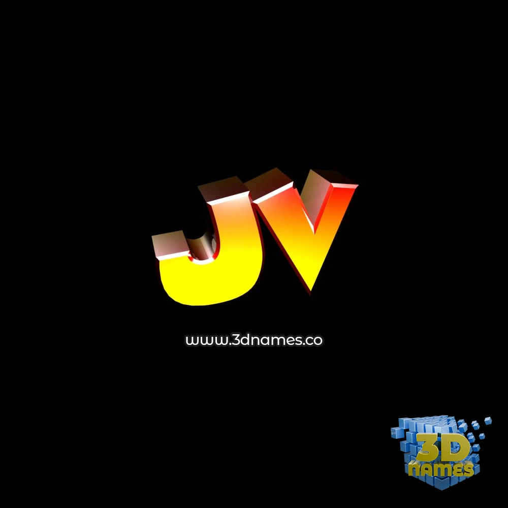 jv in Black Background style - 3D name wallpaper