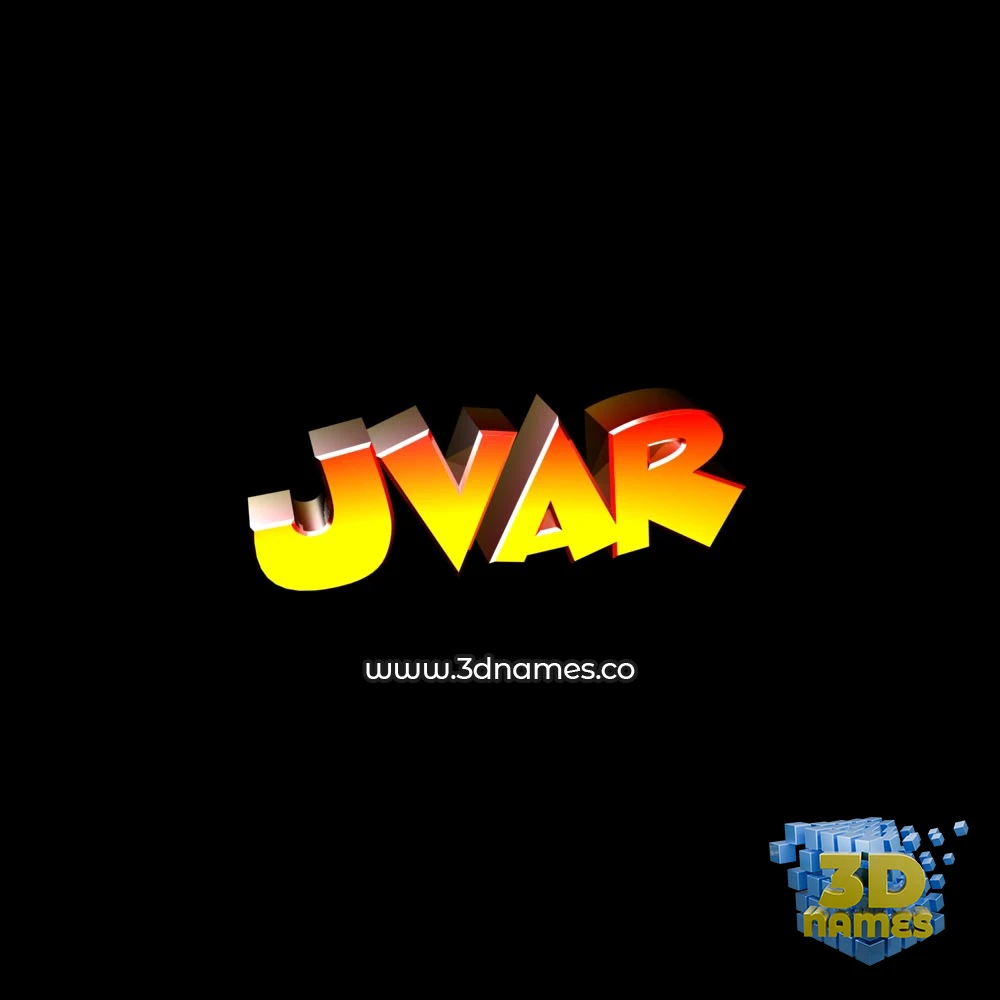 jvar in Black Background style - 3D name wallpaper