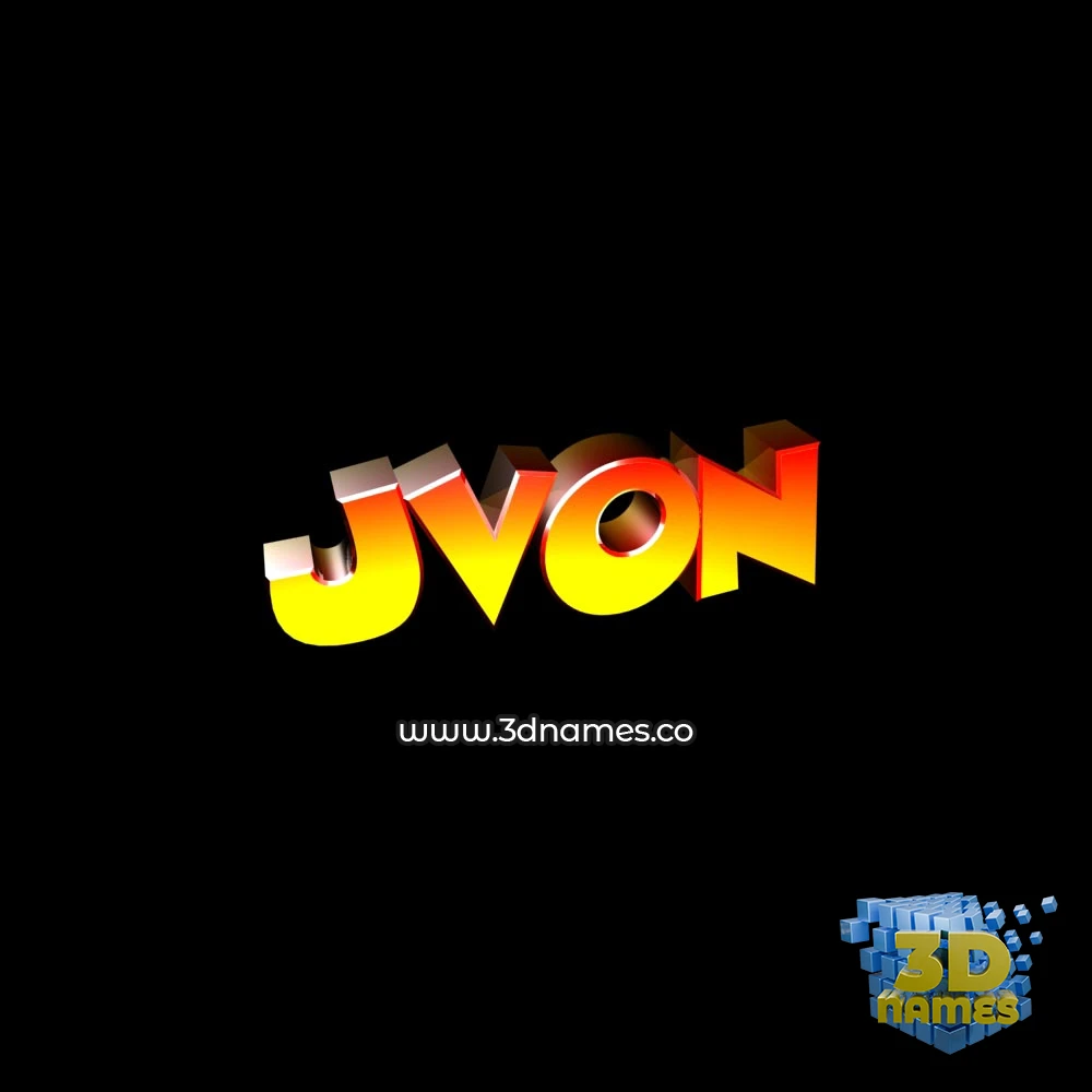 jvon in Black Background style - 3D name wallpaper