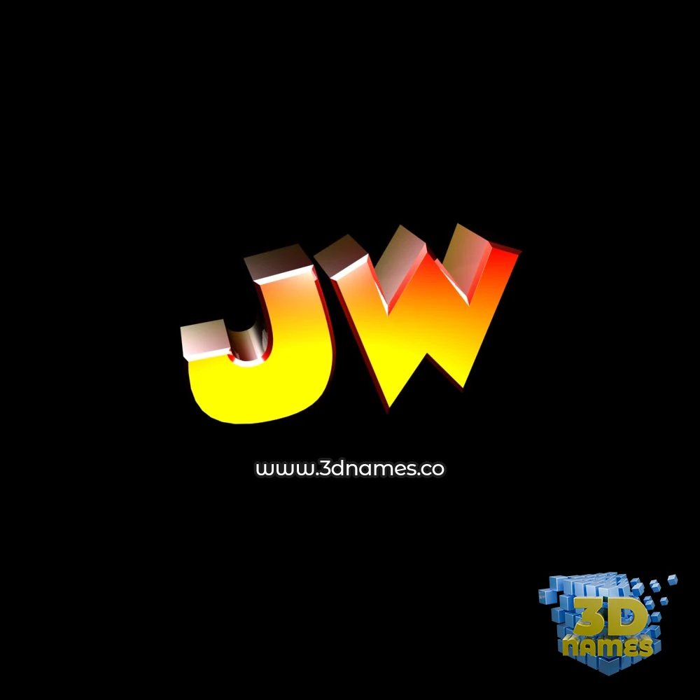 jw in Black Background style - 3D name wallpaper