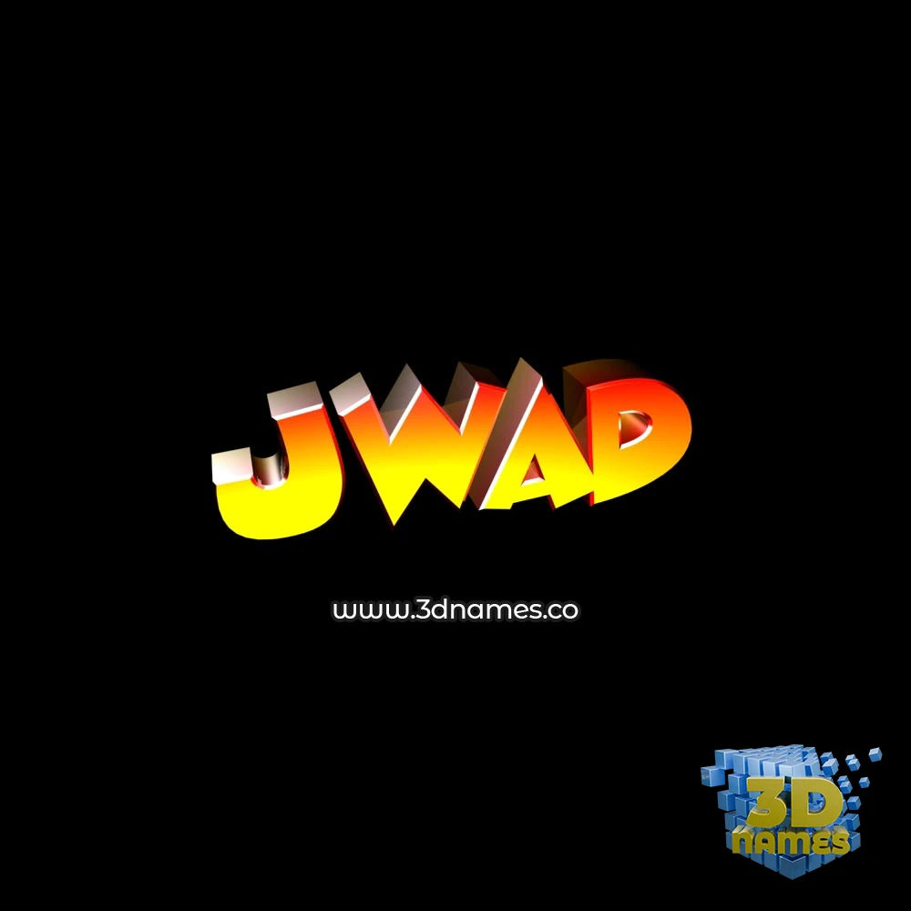 jwad in Black Background style - 3D name wallpaper