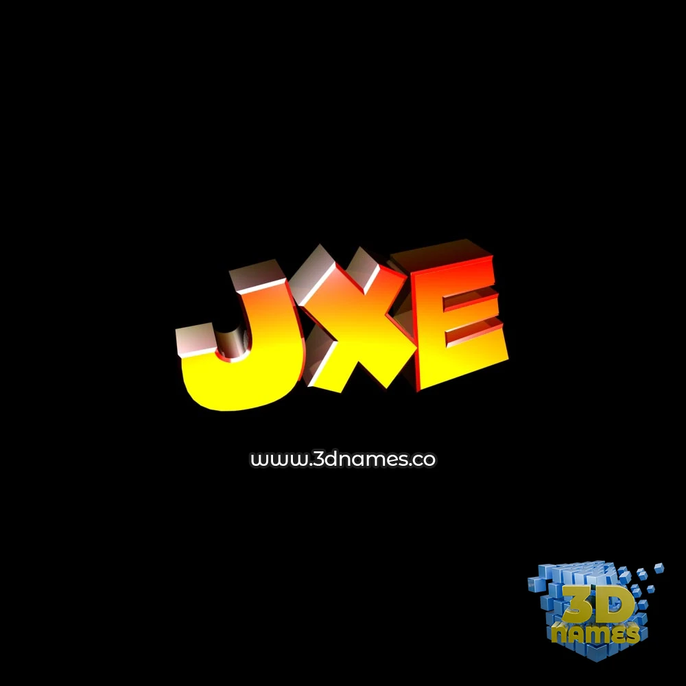 jxe in Black Background style - 3D name wallpaper