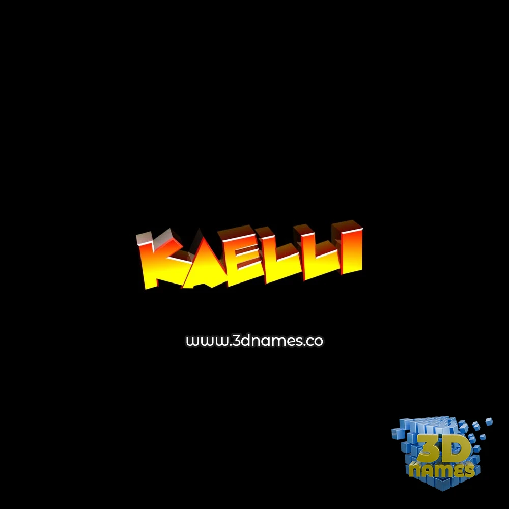kaelli in Black Background style - 3D name wallpaper