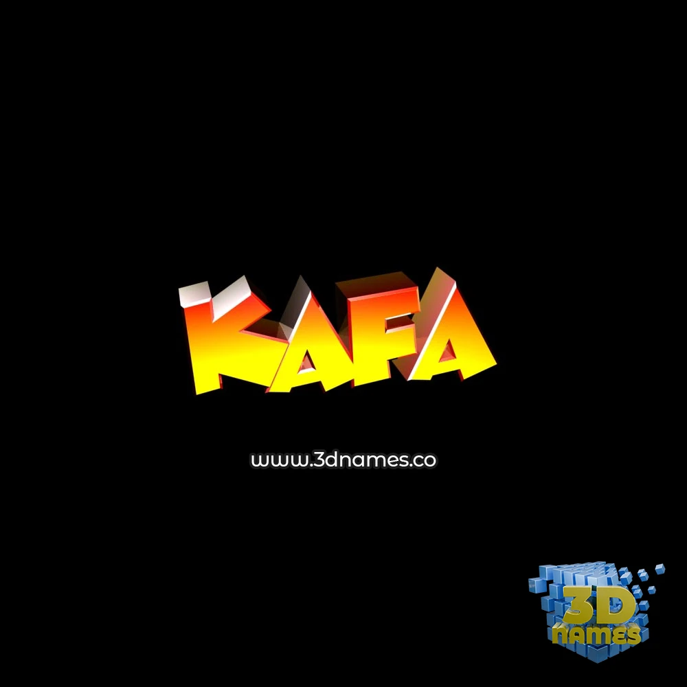 kafa in Black Background style - 3D name wallpaper